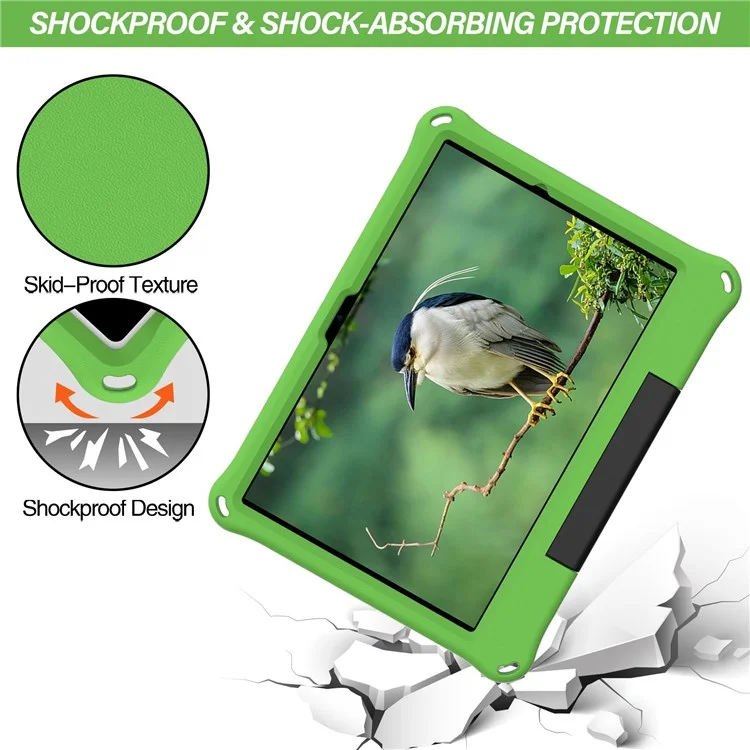 Para Samsung Galaxy Tab A8 10.5 (2021) SM-X200/SM-X205 Case de Protección de la Tableta EVA Cubierta de Diseño de Patada Plegable de Anillo Plegable - Verde