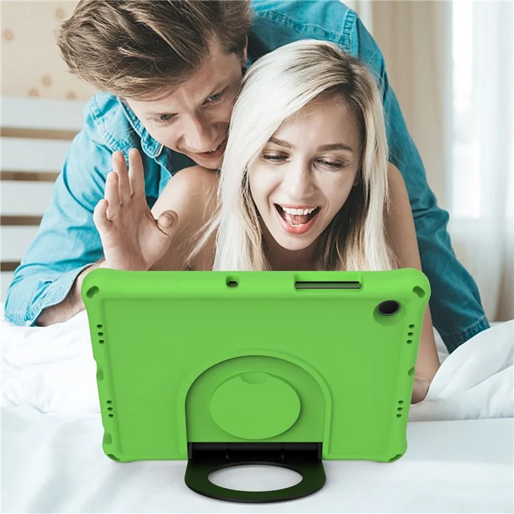 Para Samsung Galaxy Tab A8 10.5 (2021) SM-X200/SM-X205 Case de Protección de la Tableta EVA Cubierta de Diseño de Patada Plegable de Anillo Plegable - Verde