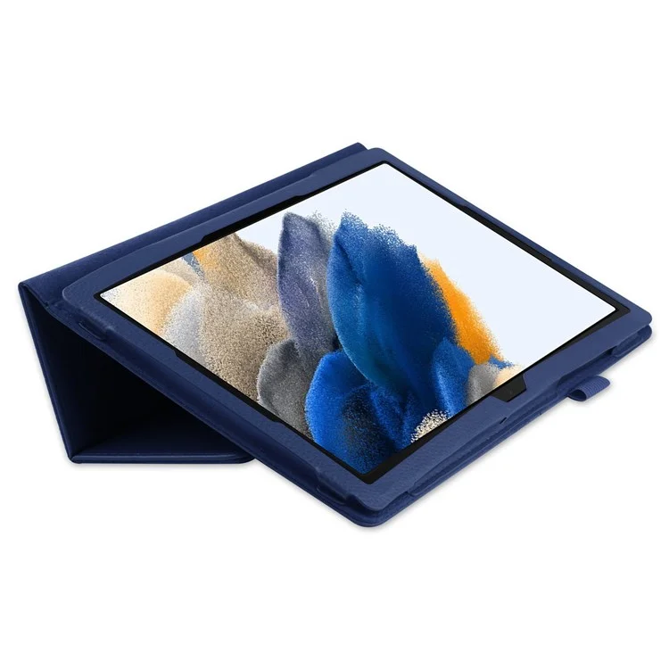 Para Samsung Galaxy Tab A8 10.5 (2021) / (2022) Litchi Texture Tablet Case Capa Protetora de Couro PU com Função Auto Acordar / Dormir - Azul Escuro