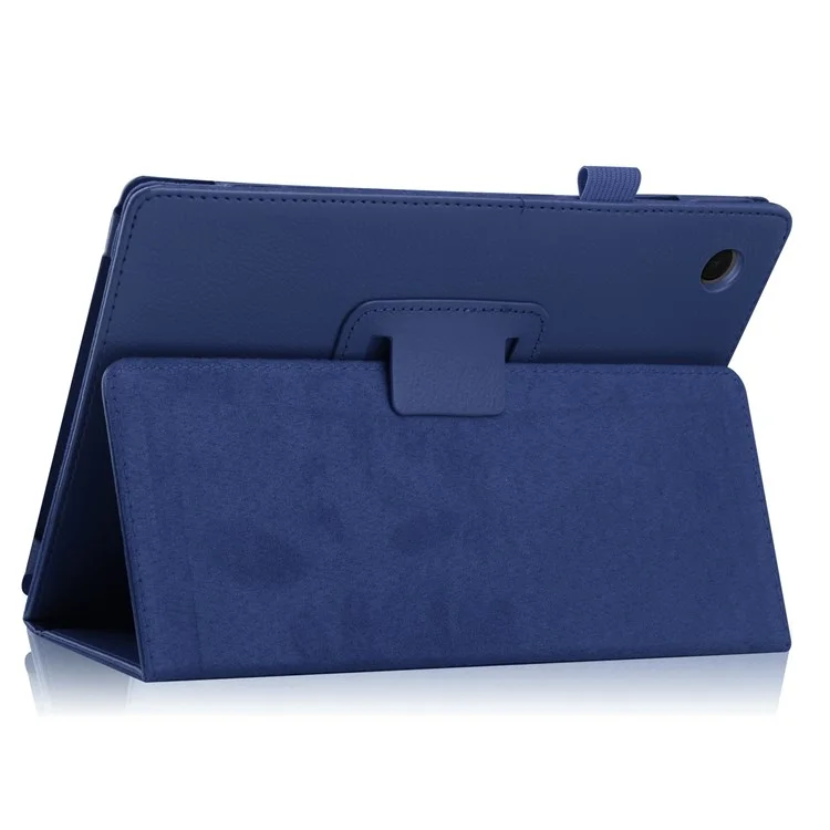 Para Samsung Galaxy Tab A8 10.5 (2021) / (2022) Litchi Texture Tablet Case Capa Protetora de Couro PU com Função Auto Acordar / Dormir - Azul Escuro