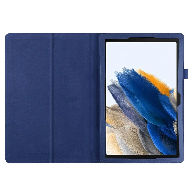 Para Samsung Galaxy Tab A8 10.5 (2021) / (2022) Litchi Texture Tablet Case Capa Protetora de Couro PU com Função Auto Acordar / Dormir - Azul Escuro