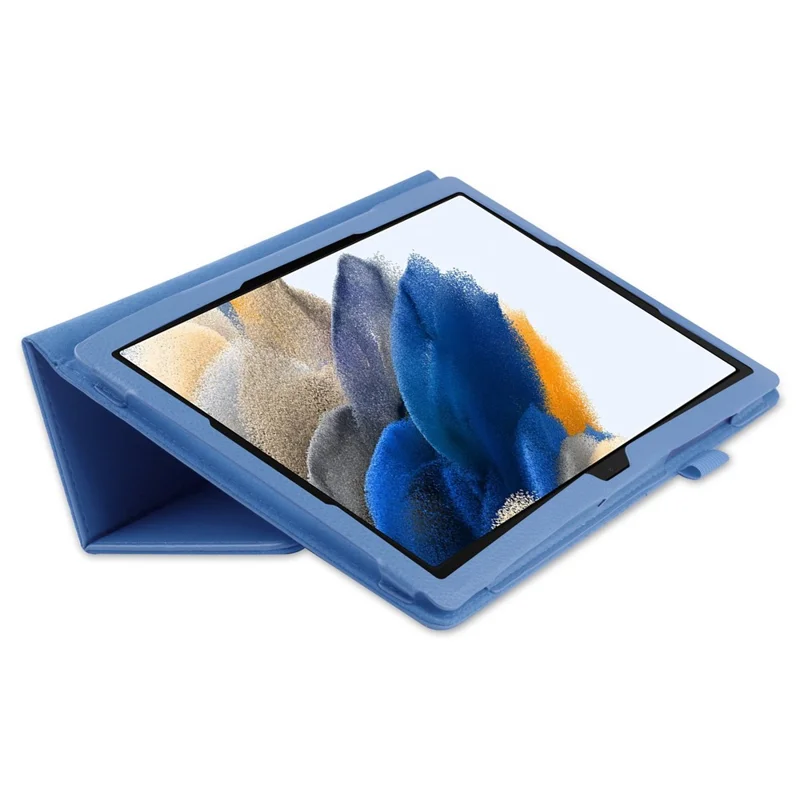 For Samsung Galaxy Tab A8 10.5 (2021) / (2022) Litchi Texture Tablet Case PU Leather Protective Cover with Auto Wake / Sleep - Baby Blue