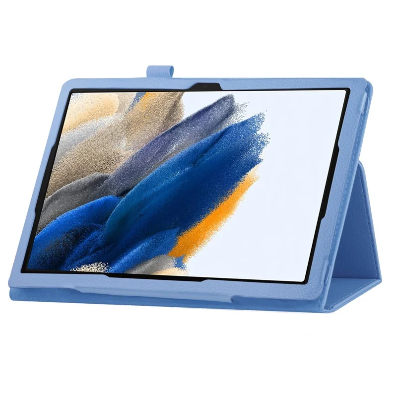 For Samsung Galaxy Tab A8 10.5 (2021) / (2022) Litchi Texture Tablet Case PU Leather Protective Cover with Auto Wake / Sleep - Baby Blue