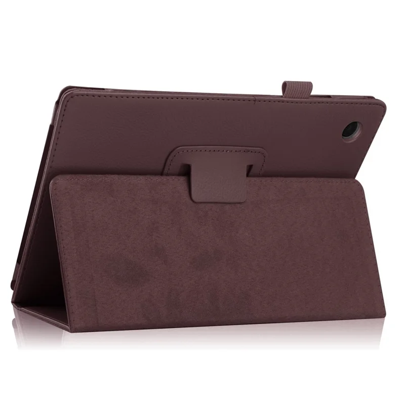 For Samsung Galaxy Tab A8 10.5 (2021) / (2022) Litchi Texture Tablet Case PU Leather Protective Cover with Auto Wake / Sleep - Brown