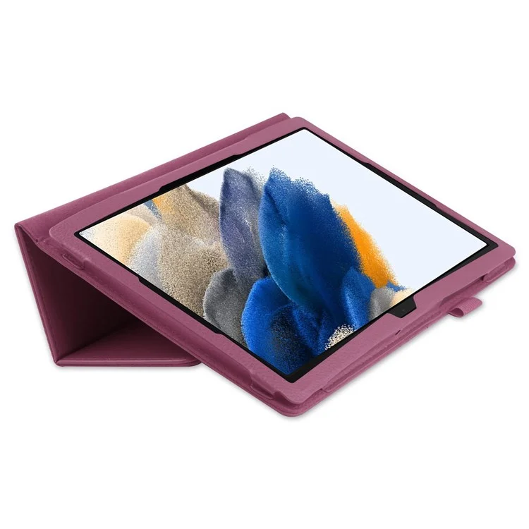 Para Samsung Galaxy Tab A8 10.5 (2021) / (2022) Litchi Texture Tablet Case PU Leather Protective Cover with Auto Wake / Sleep - Purple