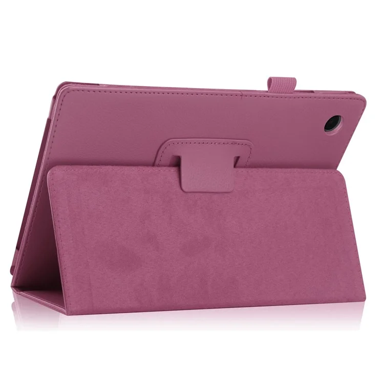 Para Samsung Galaxy Tab A8 10.5 (2021) / (2022) Litchi Texture Tablet Case PU Leather Protective Cover with Auto Wake / Sleep - Purple