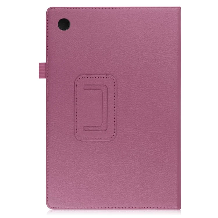 Para Samsung Galaxy Tab A8 10.5 (2021) / (2022) Litchi Texture Tablet Case PU Leather Protective Cover with Auto Wake / Sleep - Purple