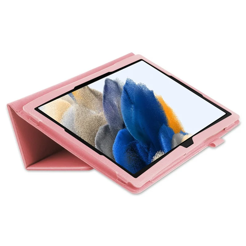 For Samsung Galaxy Tab A8 10.5 (2021) / (2022) Litchi Texture Tablet Case PU Leather Protective Cover with Auto Wake / Sleep - Pink