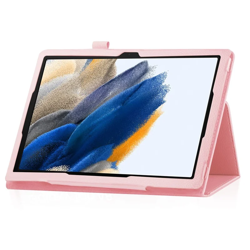 For Samsung Galaxy Tab A8 10.5 (2021) / (2022) Litchi Texture Tablet Case PU Leather Protective Cover with Auto Wake / Sleep - Pink