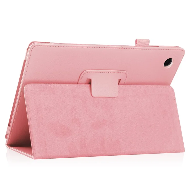For Samsung Galaxy Tab A8 10.5 (2021) / (2022) Litchi Texture Tablet Case PU Leather Protective Cover with Auto Wake / Sleep - Pink
