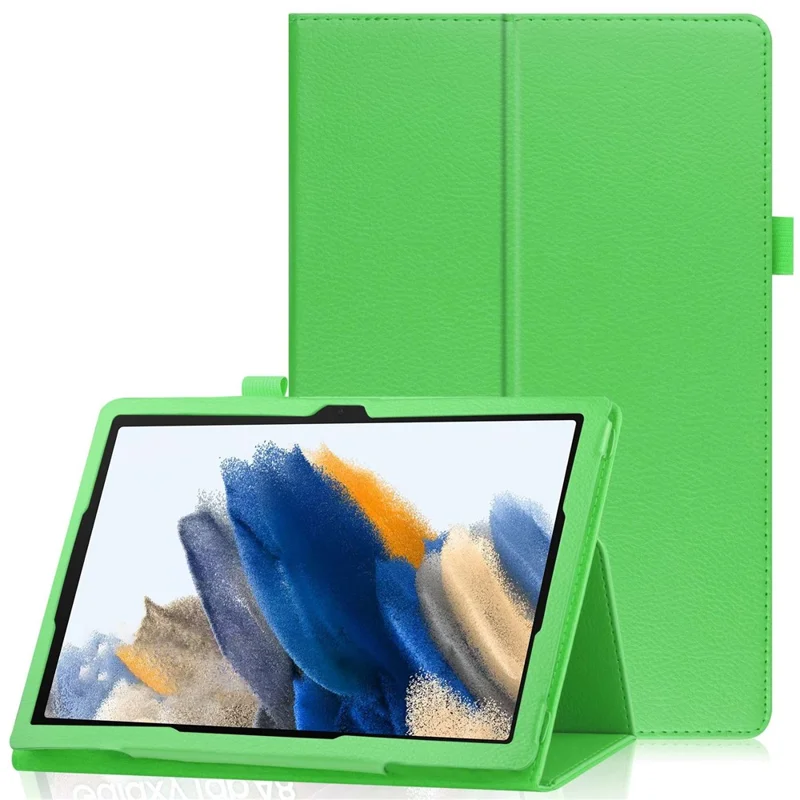 For Samsung Galaxy Tab A8 10.5 (2021) / (2022) Litchi Texture Tablet Case PU Leather Protective Cover with Auto Wake / Sleep - Green