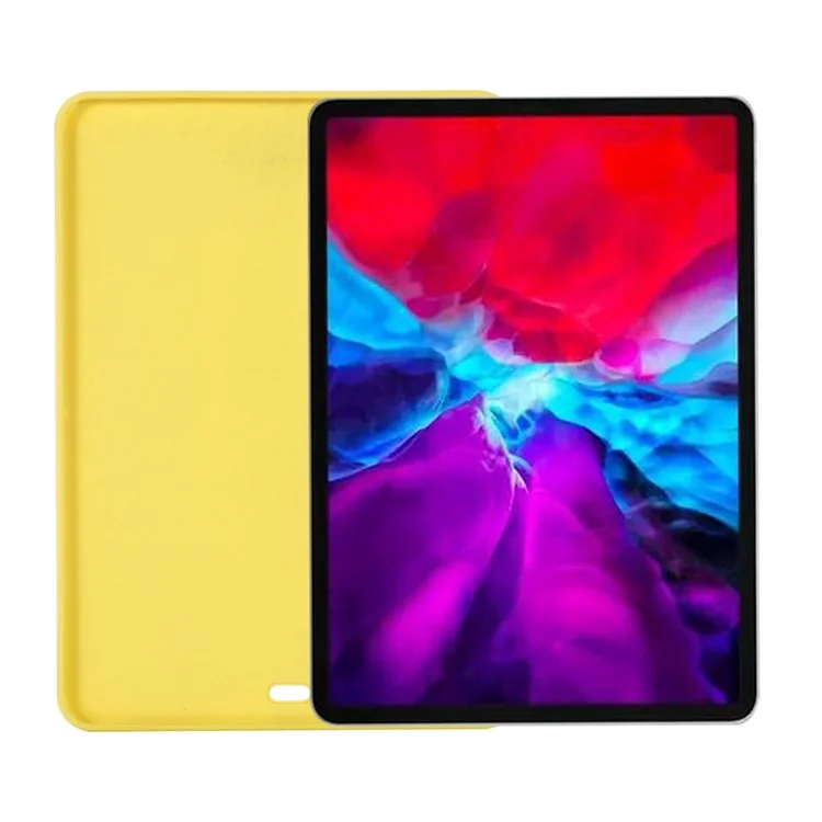 Для iPad Pro 12.9 (2018) / (2020) / (2021) / (2022) Тонкий легкий противоударный чехол из микрофибры с жидким силиконом - Желтый