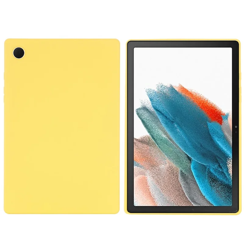 Liquid Silicone Tablet Cover for Samsung Galaxy Tab A8 10.5 (2021) / (2022) , Shockproof Microfiber Lining Slim Tablet Case - Yellow