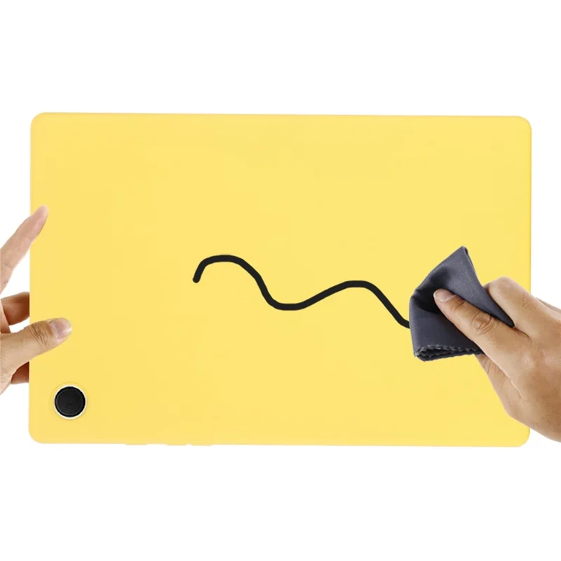 Liquid Silicone Tablet Cover for Samsung Galaxy Tab A8 10.5 (2021) / (2022) , Shockproof Microfiber Lining Slim Tablet Case - Yellow