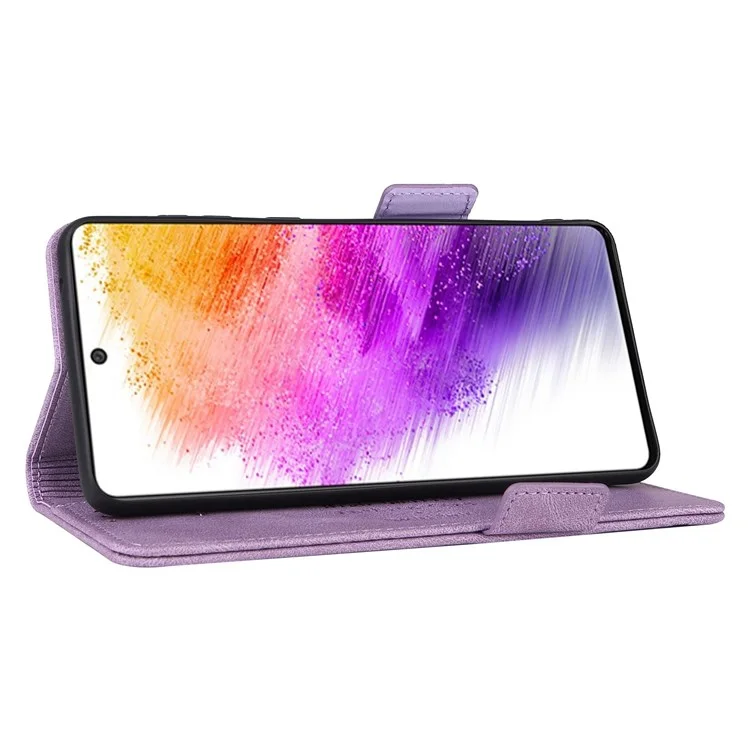 cu Leather Phone Case Для Samsung Galaxy A73 5G, Кошелек, Противоположная Подставка Shockper TPU Внутренняя Оболочка Против Подачи - Пурпурный