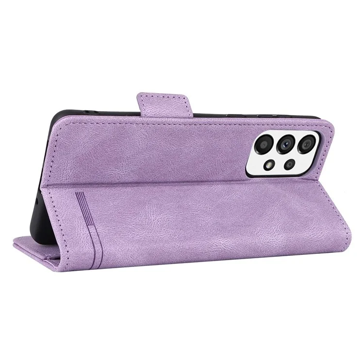 cu Leather Phone Case Для Samsung Galaxy A73 5G, Кошелек, Противоположная Подставка Shockper TPU Внутренняя Оболочка Против Подачи - Пурпурный