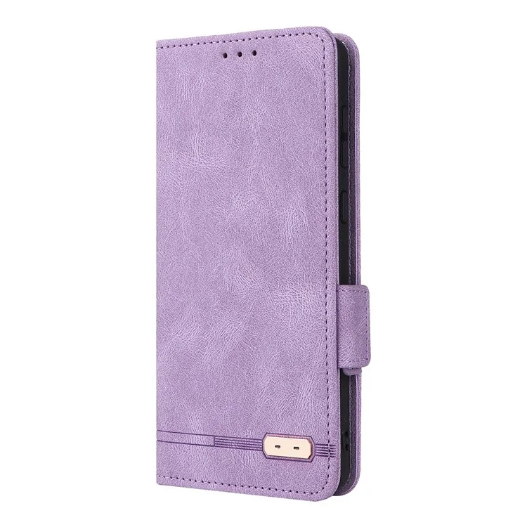 cu Leather Phone Case Для Samsung Galaxy A73 5G, Кошелек, Противоположная Подставка Shockper TPU Внутренняя Оболочка Против Подачи - Пурпурный
