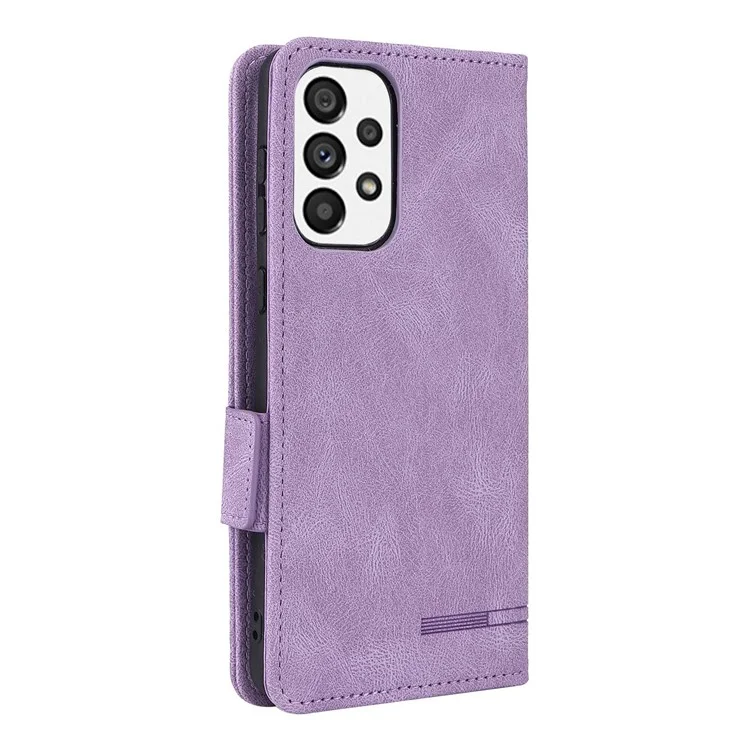 cu Leather Phone Case Для Samsung Galaxy A73 5G, Кошелек, Противоположная Подставка Shockper TPU Внутренняя Оболочка Против Подачи - Пурпурный