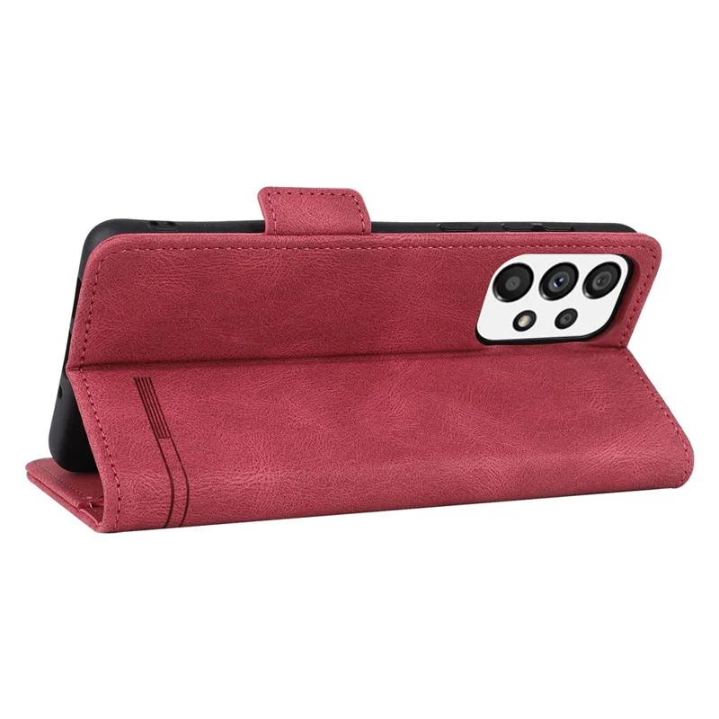 PU Leather Phone Case for Samsung Galaxy A73 5G, Wallet Flip Stand Shockproof TPU Interior Shell Anti-dust Cover - Rose