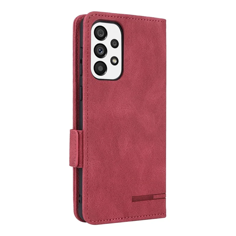PU Leather Phone Case for Samsung Galaxy A73 5G, Wallet Flip Stand Shockproof TPU Interior Shell Anti-dust Cover - Rose