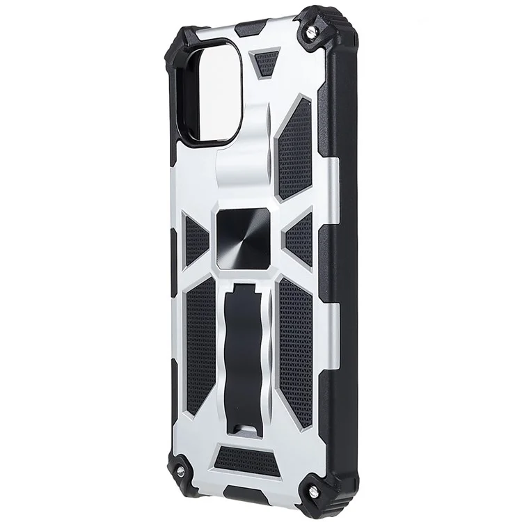 Per Samsung Galaxy A03 (164,2 x 75,9 x 9,1 Mm) PC Anti-scratch Ben Protetto Case di Armatura Combo TPU Kickstand Shell Ibrido - D'argento