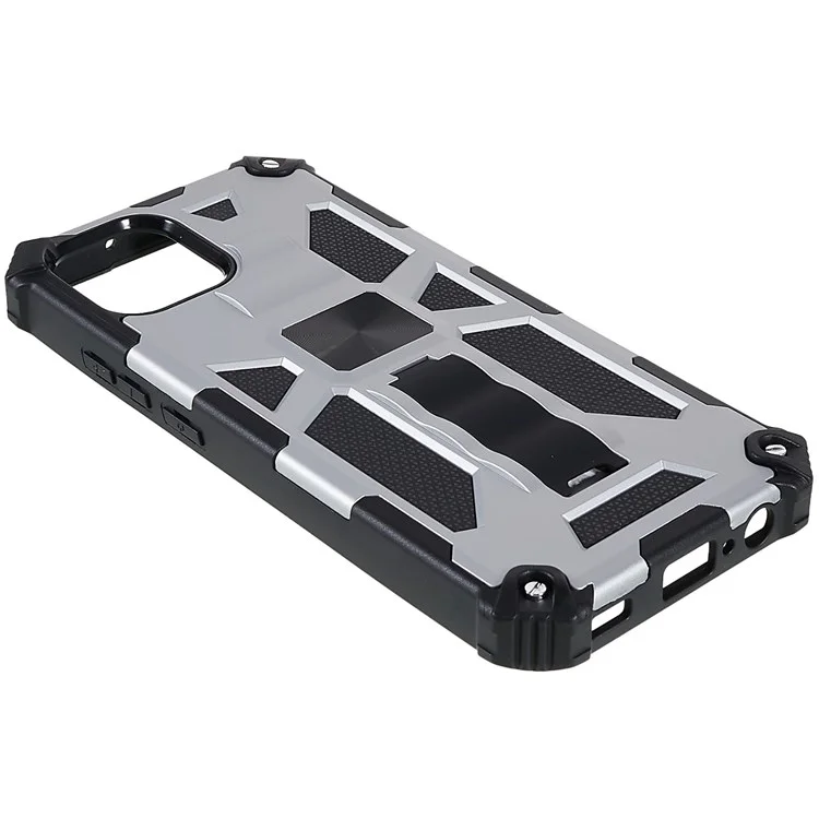 Per Samsung Galaxy A03 (164,2 x 75,9 x 9,1 Mm) PC Anti-scratch Ben Protetto Case di Armatura Combo TPU Kickstand Shell Ibrido - D'argento