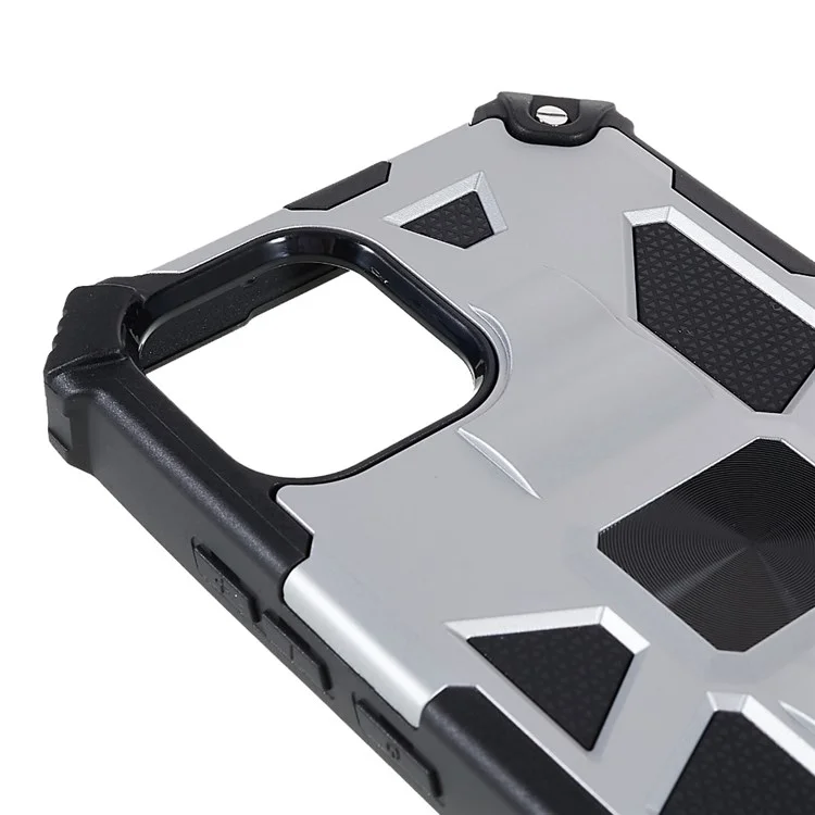 Per Samsung Galaxy A03 (164,2 x 75,9 x 9,1 Mm) PC Anti-scratch Ben Protetto Case di Armatura Combo TPU Kickstand Shell Ibrido - D'argento