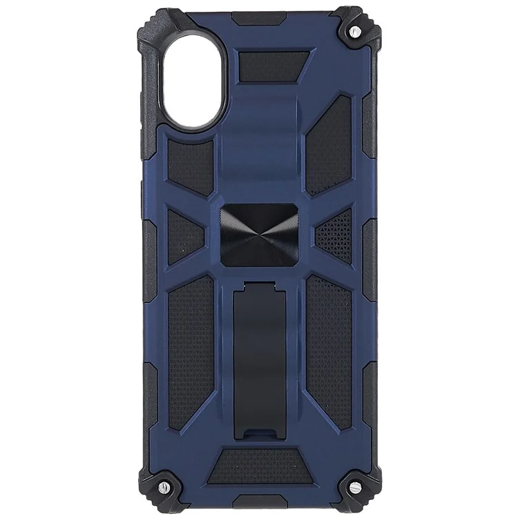 Para Samsung Galaxy A03 Core PC e TPU Comb Combo Armour Phone Caso Case de Desgaste de Desgaste do Kickstand Hybrid Shell - Azul