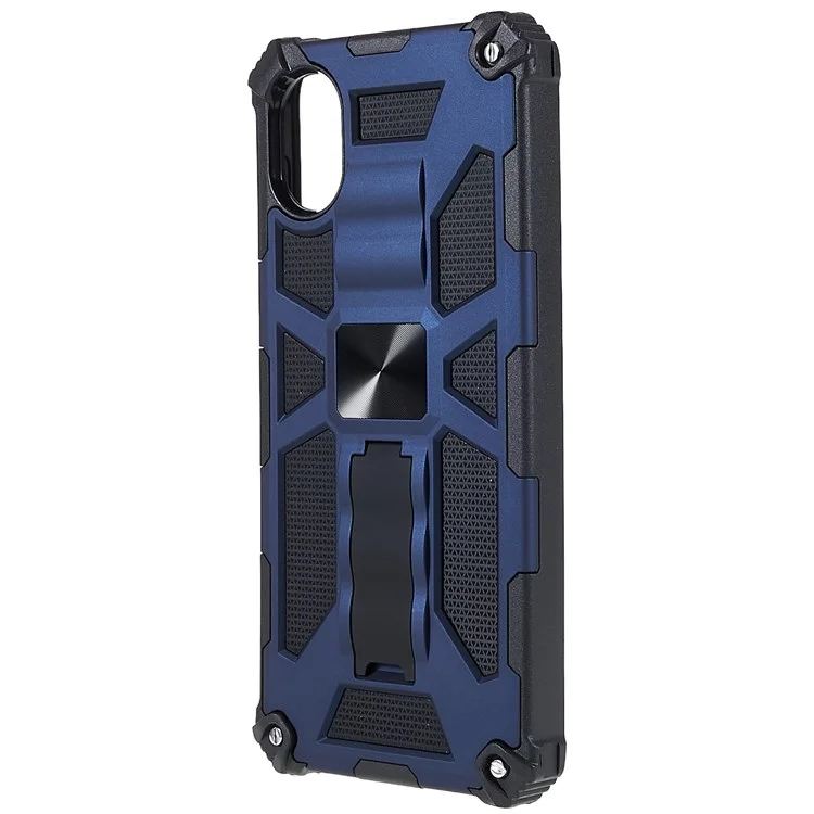 Para Samsung Galaxy A03 Core PC e TPU Comb Combo Armour Phone Caso Case de Desgaste de Desgaste do Kickstand Hybrid Shell - Azul