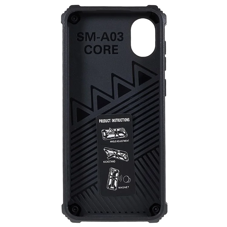 Para Samsung Galaxy A03 Core PC e TPU Comb Combo Armour Phone Caso Case de Desgaste de Desgaste do Kickstand Hybrid Shell - Azul
