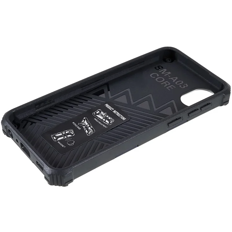 Para Samsung Galaxy A03 Core PC e TPU Comb Combo Armour Phone Caso Case de Desgaste de Desgaste do Kickstand Hybrid Shell - Azul
