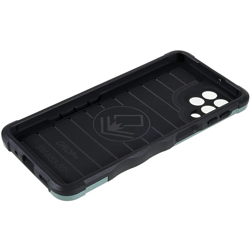 For Samsung Galaxy M53 5G Soft TPU Hard PC Armor Military Grade Cover Ring Holder Kickstand Function Phone Case - Green