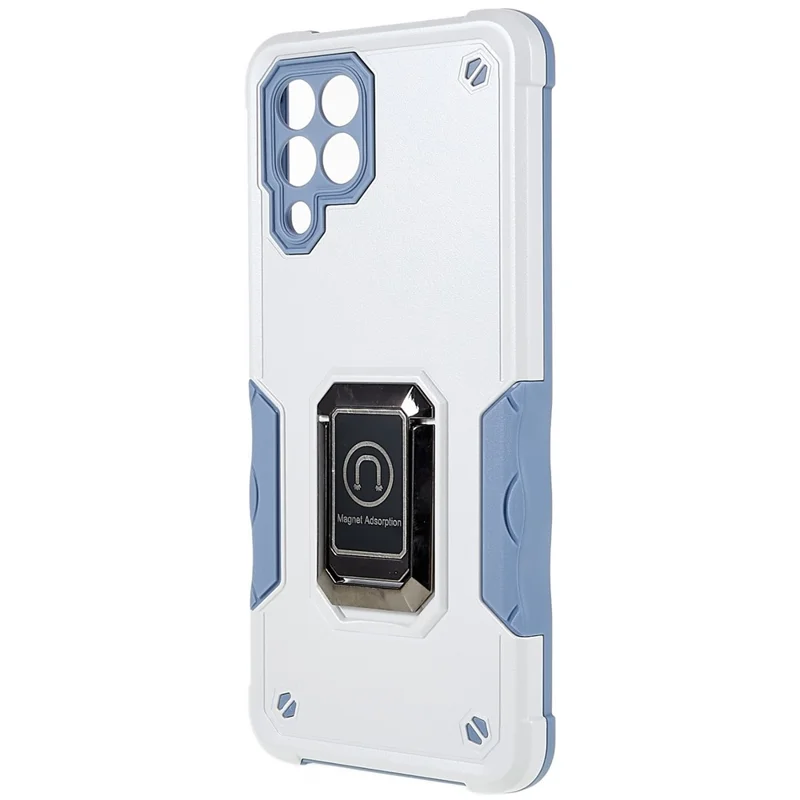 Pour Motorola Moto M53 5G Résistant à L'usure Résistante à la Gueule de Gamme Soft TPU PC Armure Military Grade Couvercle du Porte-anne - Blanche