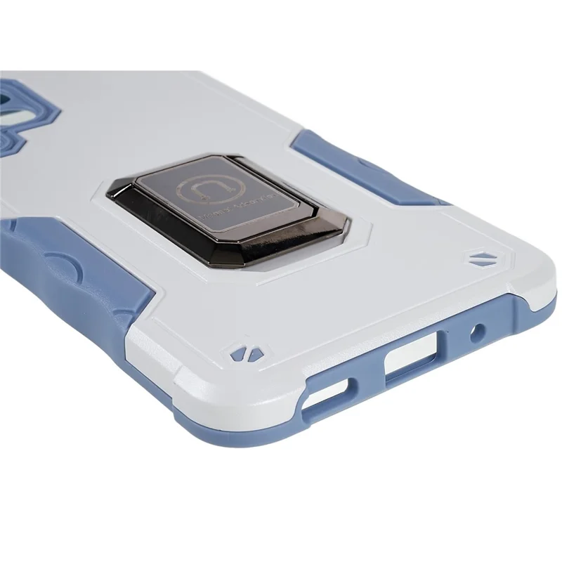 Pour Motorola Moto M53 5G Résistant à L'usure Résistante à la Gueule de Gamme Soft TPU PC Armure Military Grade Couvercle du Porte-anne - Blanche