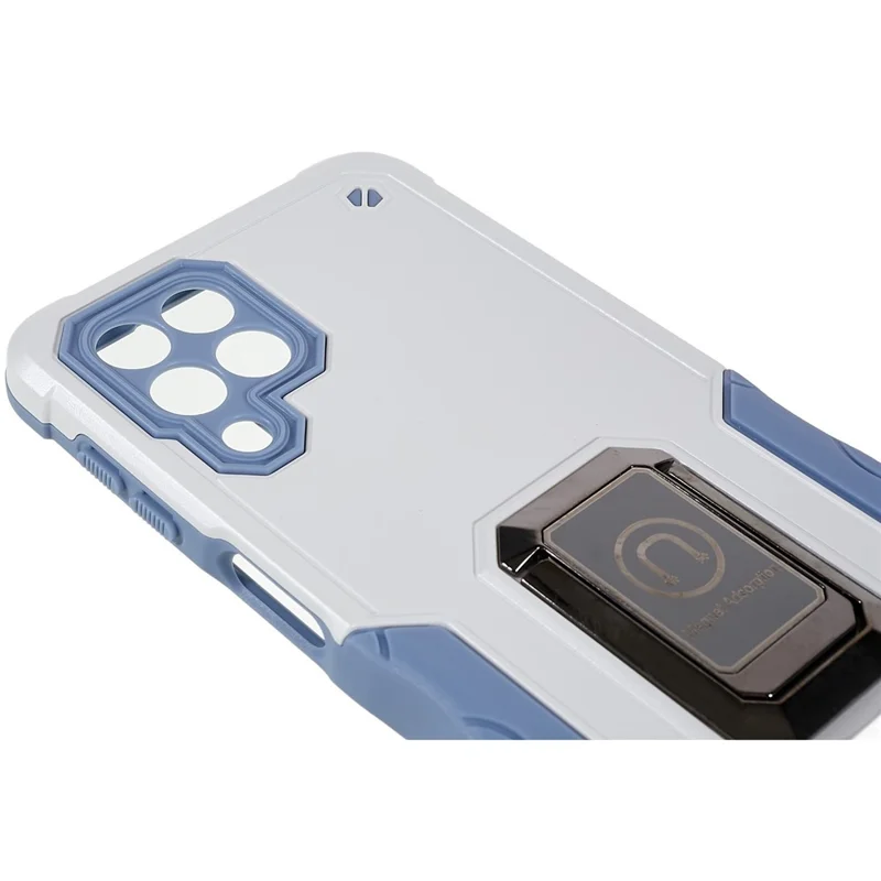 Pour Motorola Moto M53 5G Résistant à L'usure Résistante à la Gueule de Gamme Soft TPU PC Armure Military Grade Couvercle du Porte-anne - Blanche