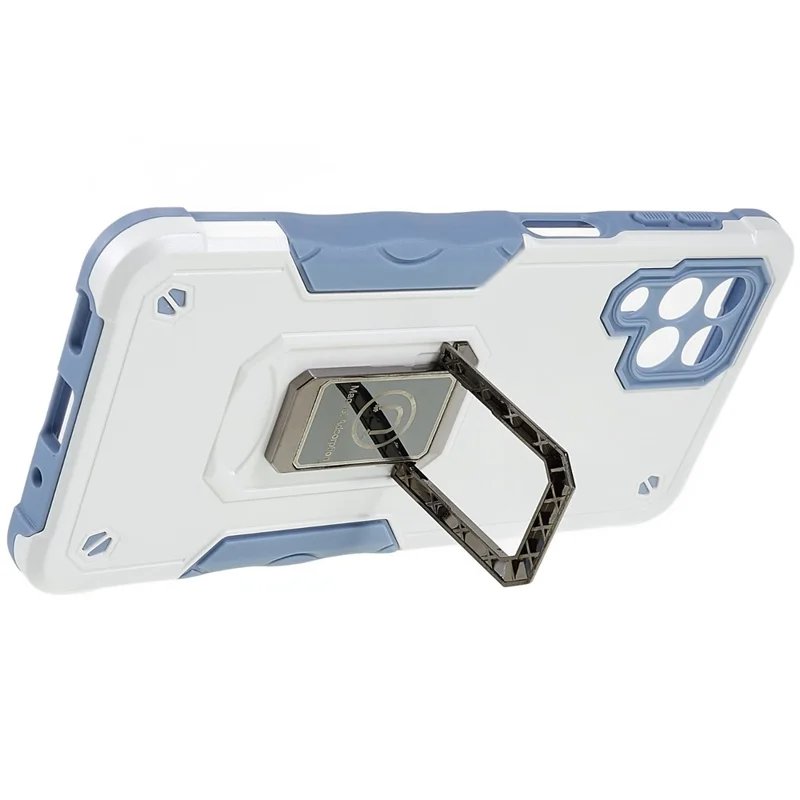 Pour Motorola Moto M53 5G Résistant à L'usure Résistante à la Gueule de Gamme Soft TPU PC Armure Military Grade Couvercle du Porte-anne - Blanche