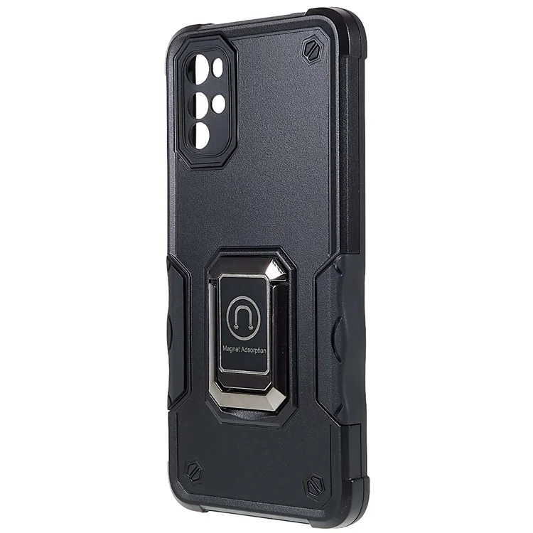 Para la Función de Tope de Patada de Motorola Moto G22, Estuche Anti-scratch Estuche Suave Tpu Dura PC Armor Military Phone Cubierta de Teléfono Celular - Negro