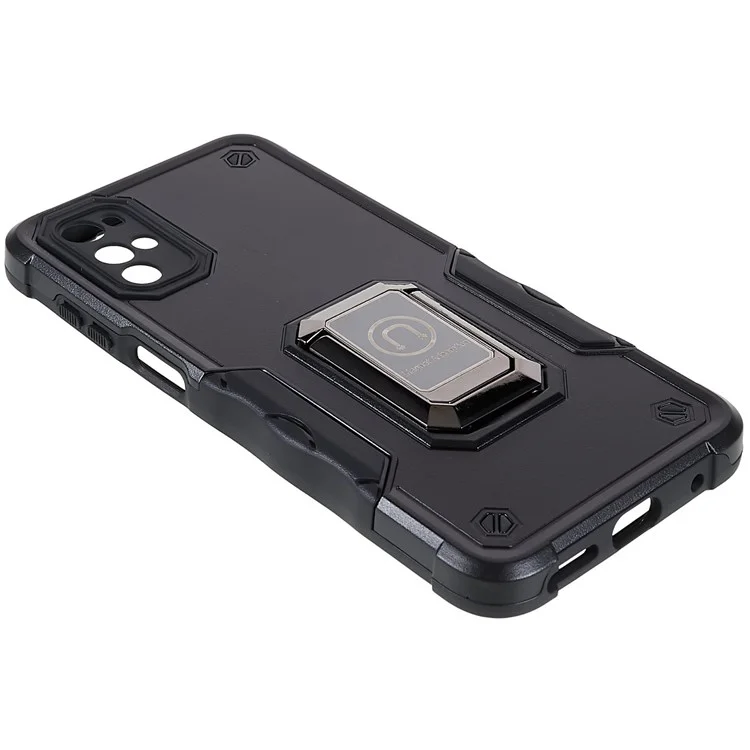 Para la Función de Tope de Patada de Motorola Moto G22, Estuche Anti-scratch Estuche Suave Tpu Dura PC Armor Military Phone Cubierta de Teléfono Celular - Negro