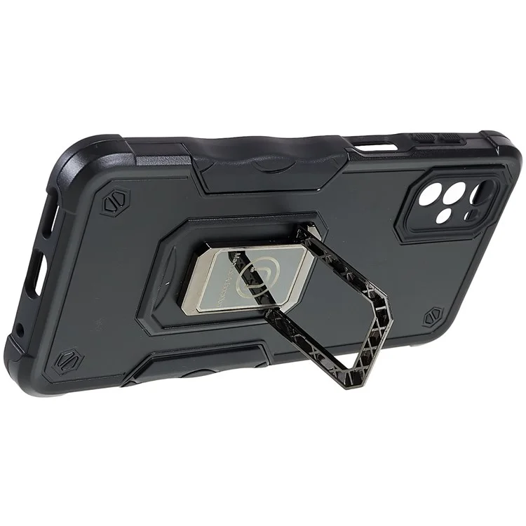 Para la Función de Tope de Patada de Motorola Moto G22, Estuche Anti-scratch Estuche Suave Tpu Dura PC Armor Military Phone Cubierta de Teléfono Celular - Negro