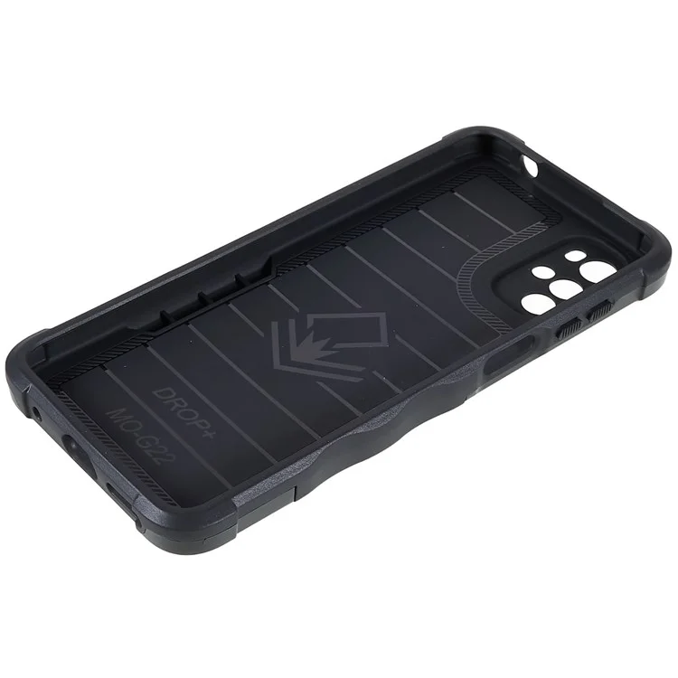 Para la Función de Tope de Patada de Motorola Moto G22, Estuche Anti-scratch Estuche Suave Tpu Dura PC Armor Military Phone Cubierta de Teléfono Celular - Negro