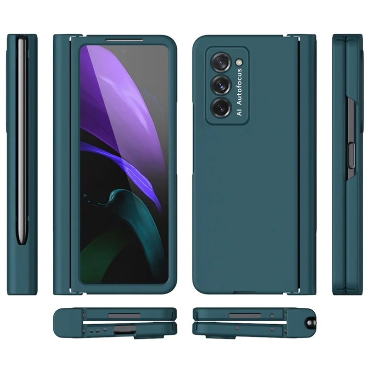 Capa Flip de Telefone PC Duro para Samsung Galaxy Z Fold2 5G, Capa à Prova de Choque com Protetor de Tela - Preto