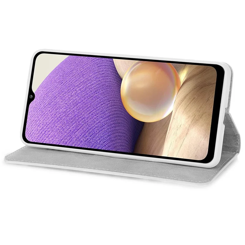 For Samsung Galaxy A13 4G Glittery Sequins Splicing Cover PU Leather Stand Detachable Wrist Strap Flip Wallet Phone Case - Black