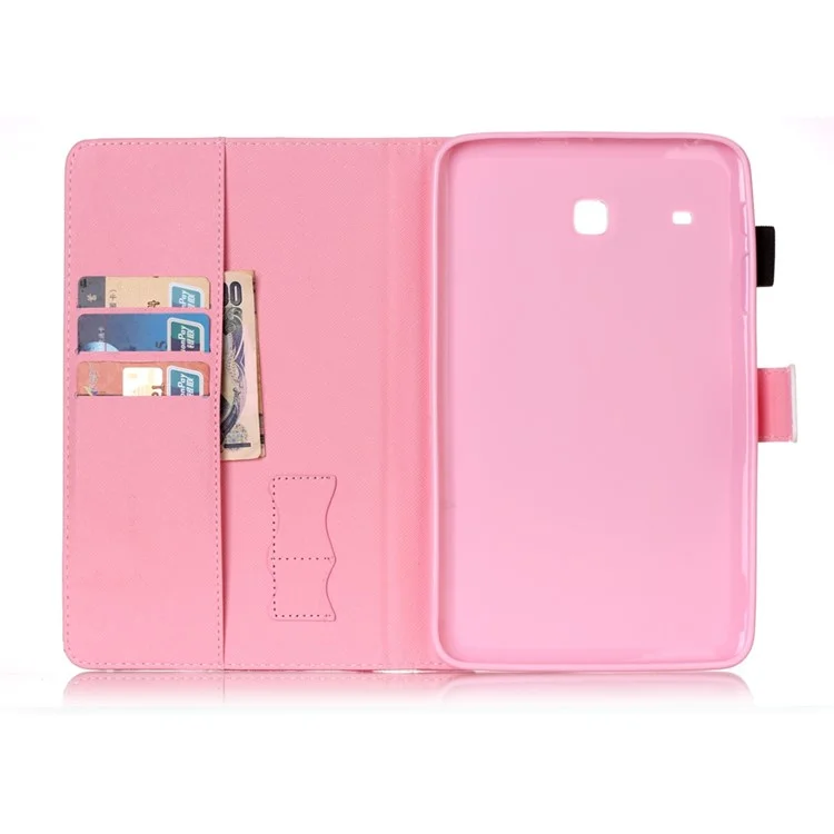 Smart Leather Wallet Case for Samsung Galaxy Tab E 8.0 T375 T377 - Diamante Owl Pattern