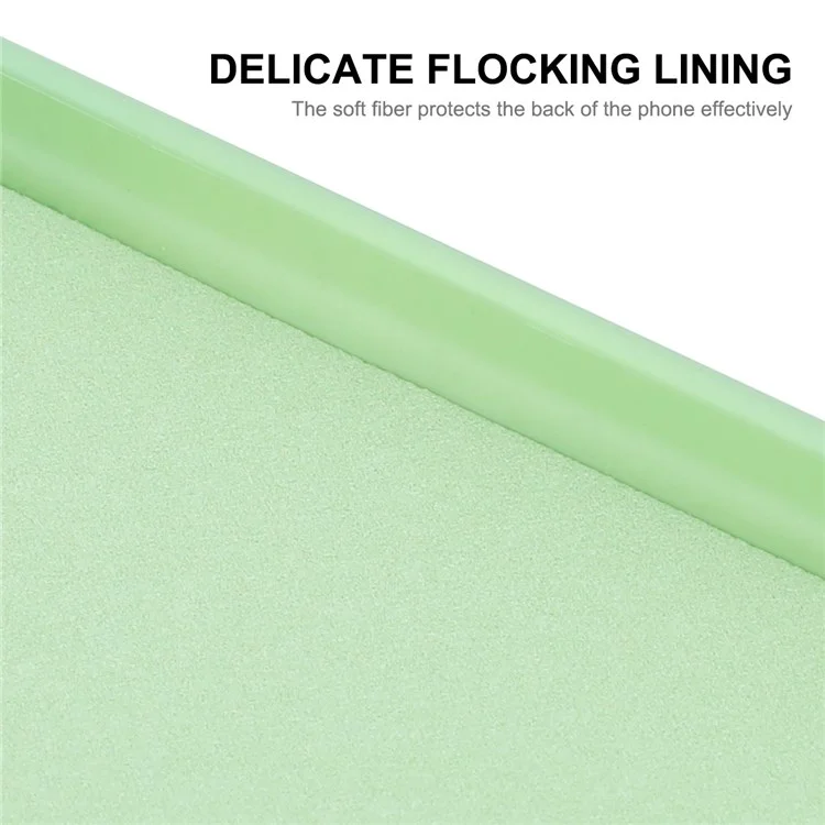 ENKAY HAT PRINCE Custodia in silicone liquido per Samsung Galaxy A32 5G/M32 5G, design con bordi diritti senza impronte digitali, protezione per l'obiettivo della fotocamera - Verde chiaro