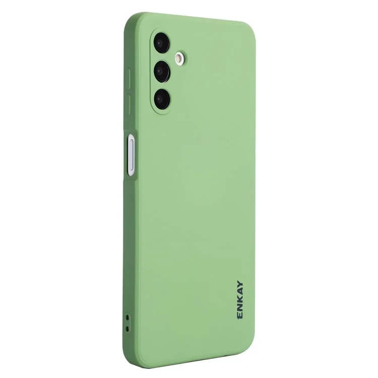 ENKAY HAT PRINCE Liquid Silicone Case for Samsung Galaxy A13 5G / A04s 4G (164.7 x 76.7 x 9.1 mm), Bump Proof Straight Edge Design Camera Protection Lens Protector Cover - Light Green