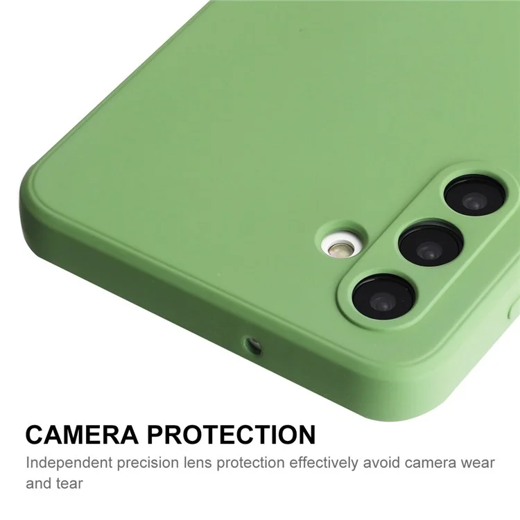 ENKAY HAT PRINCE Liquid Silicone Case for Samsung Galaxy A13 5G / A04s 4G (164.7 x 76.7 x 9.1 mm), Bump Proof Straight Edge Design Camera Protection Lens Protector Cover - Light Green