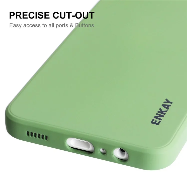 ENKAY HAT PRINCE Liquid Silicone Case for Samsung Galaxy A13 5G / A04s 4G (164.7 x 76.7 x 9.1 mm), Bump Proof Straight Edge Design Camera Protection Lens Protector Cover - Light Green