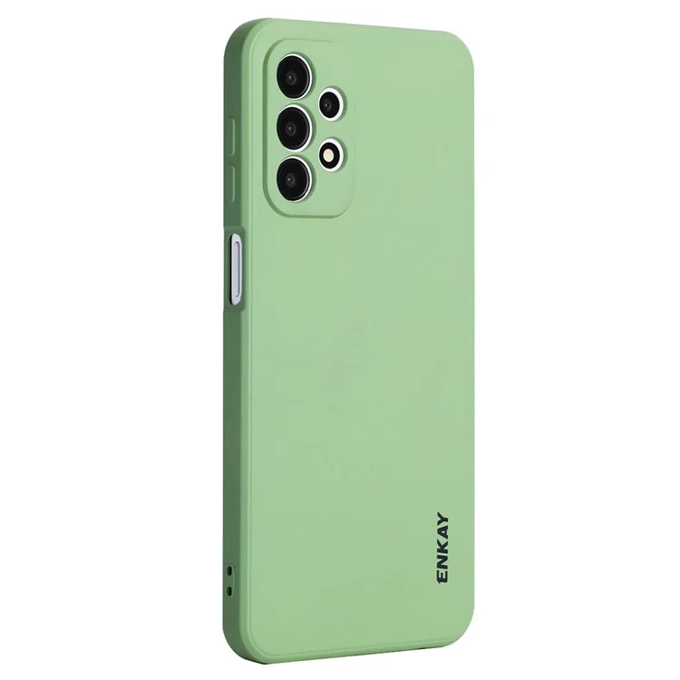 ENKAY HAT PRINCE Жидкий силиконовый чехол для Samsung Galaxy A23 4G / 5G (глобальная версия), Anti-collision Straight Edge Design Camera Protection Lens Protector Cover - Light Green