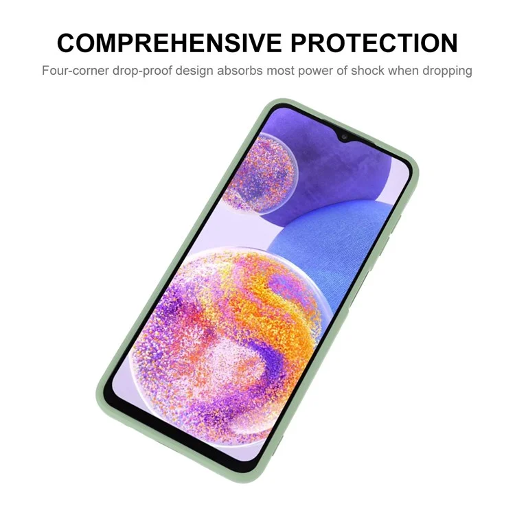 ENKAY HAT PRINCE Жидкий силиконовый чехол для Samsung Galaxy A23 4G / 5G (глобальная версия), Anti-collision Straight Edge Design Camera Protection Lens Protector Cover - Light Green