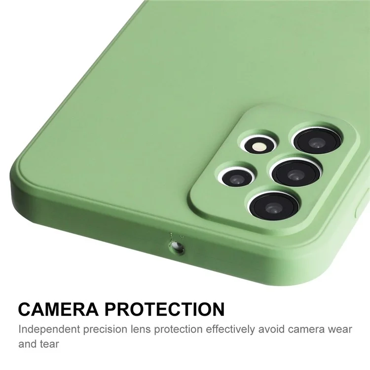 ENKAY HAT PRINCE Жидкий силиконовый чехол для Samsung Galaxy A23 4G / 5G (глобальная версия), Anti-collision Straight Edge Design Camera Protection Lens Protector Cover - Light Green